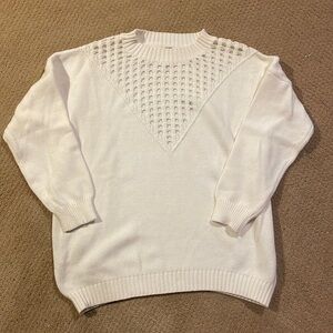 White Cut Out Sweater